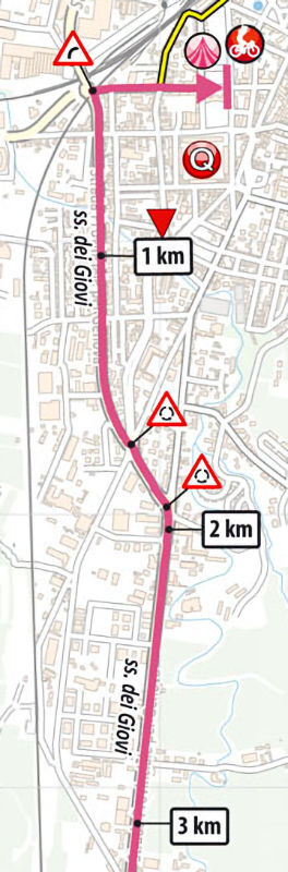 Giro d'Italia 2023 - parcours laatste km etappe 11